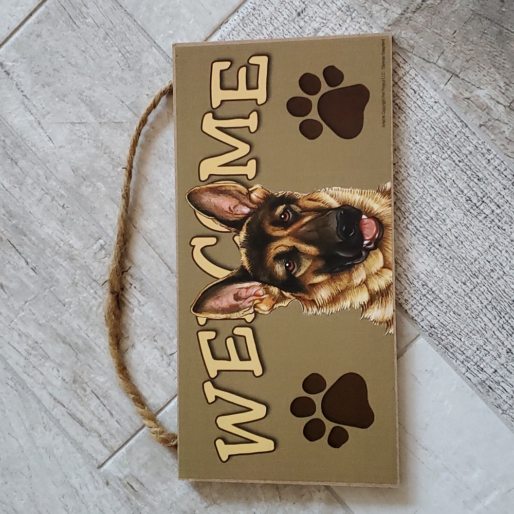 New Welcome Dog Decor Indoor House Sign German Shepherd Lover 5x10 inches